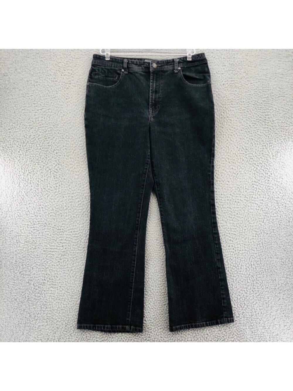 Chicos Jeans Womens 2 US 12 Short Additions Black Denim Bootcut Cotton Stretch